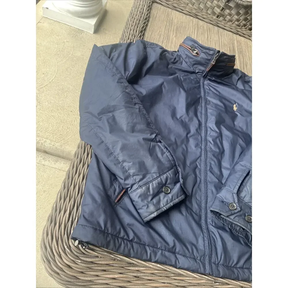 Vintage Polo Ralph Lauren Jacket Men’s M Navy Blue Harrington Full Zip Pockets
